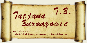 Tatjana Burmazović vizit kartica